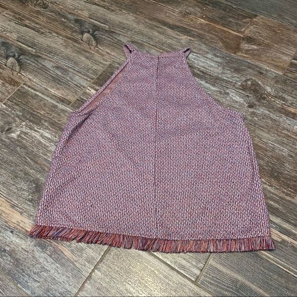 ZARA Trafaluc Racerback Boho Top S Raw Hem Fringe Sleeveless Tank - Picture 3 of 3